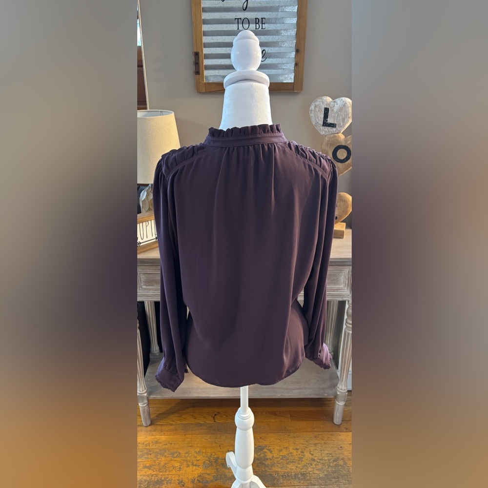 Loft Tie Front Ruffle Collared Blouse - Picture 6 of 8